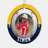 野球ネイビー金ゴールドチームカラー セラミックオーナメント (左)