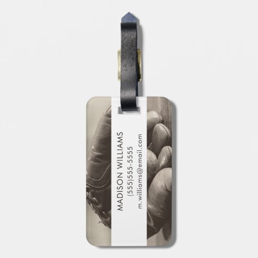 野球ノスタルジア – ミットと野球 ラゲッジタグ (裏面縦)