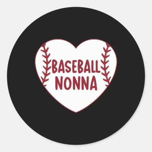 野球ノナ彼がおばあちゃんの母の日 ラウンドシール (正面)