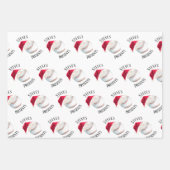 野球ハッピパーソナライズされたークリスマスホリデー ラッピングペーパーシート (正面2)