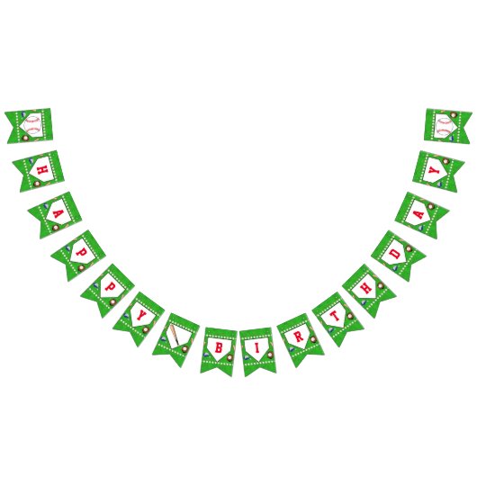 野球ハッピーバースデー バンティングフラッグ (全)