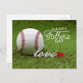 野球ハッピーパパの日が緑に輝く恋 ポストカード (正面/裏面)