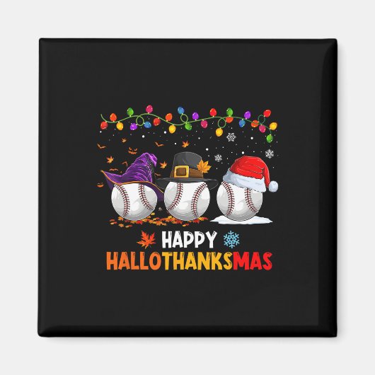 野球ハロウィーン感謝祭クリスマスハロタ マグネット (正面)