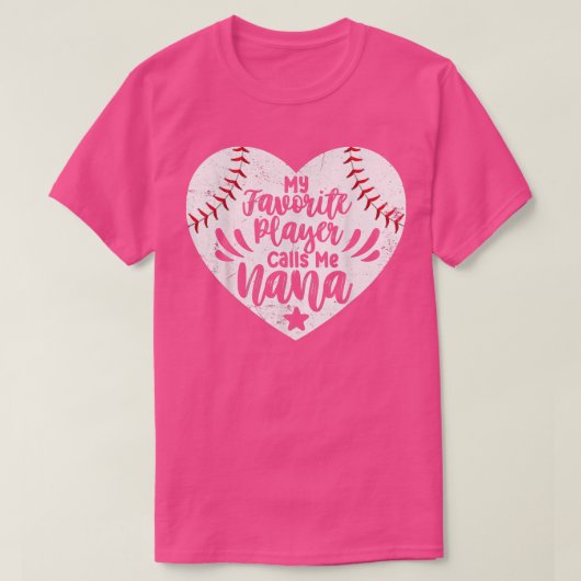 野球ハートかわいい祖母マイお気に入りのプレイヤーカル Tシャツ (デザイン正面)
