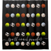 野球バスケットボールゴルフスポーツコーチトレーナー シャワーカーテン (正面)