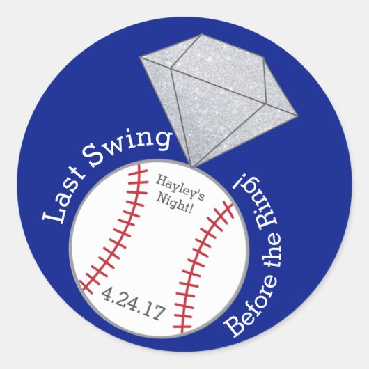 野球バチェロレッテステッカー – 最後のスイング ラウンドシール (正面)