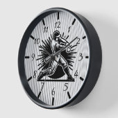 野球バッターシルエットギフト壁時計 壁時計 (傾斜)