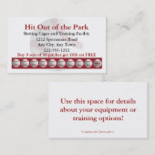 野球バッティングケージスポーツロイヤリティパンチカード ロイヤリティカード (正面/裏面)