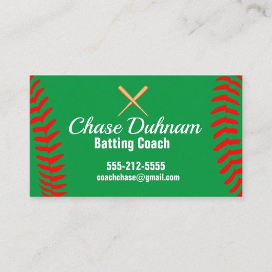 野球バッティングコーチソフトボールの名刺 名刺 (正面)