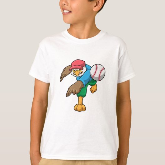 野球バットを持つ野球場の鷹 Tシャツ (正面)