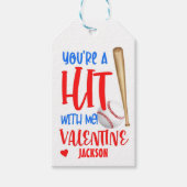 野球バレンタインデーカード、野球メッセージカード ギフトタグ (正面)