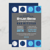 野球バークール(ユダヤ教の)バル・ミツバー招待状 招待状 (正面/裏面)