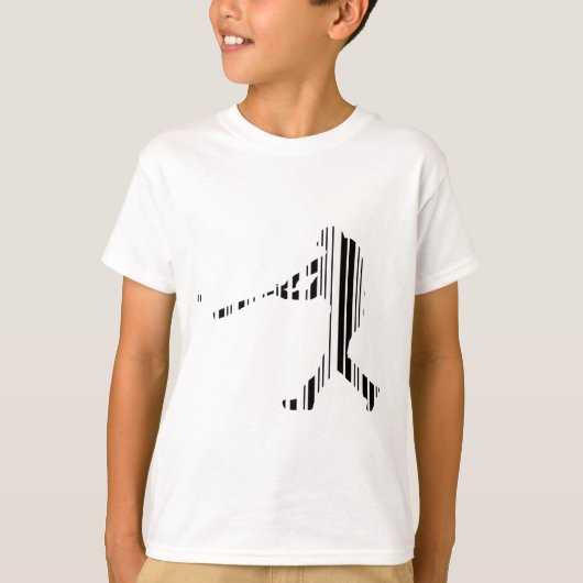 野球バーコード スポーツ選手パターンデザイン Tシャツ (正面)