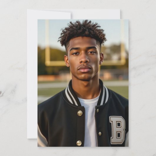 野球バーシティジャケット卒業パーティー 招待状 (裏面)