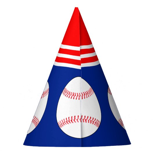 野球バースデーパーティーカスタム文字 パーティーハット (裏面)