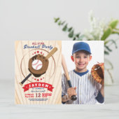 野球バースデーパーティースポーツオールスター招待状 招待状 (スタンド正面)