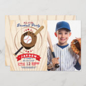 野球バースデーパーティースポーツオールスター招待状 招待状 (正面/裏面)
