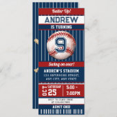 野球バースデーパーティー招待チケット 招待状 (正面/裏面)