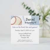 野球バースデーパーティ招待状- 5.25インチx5.25インチ 招待状 (スタンド正面)