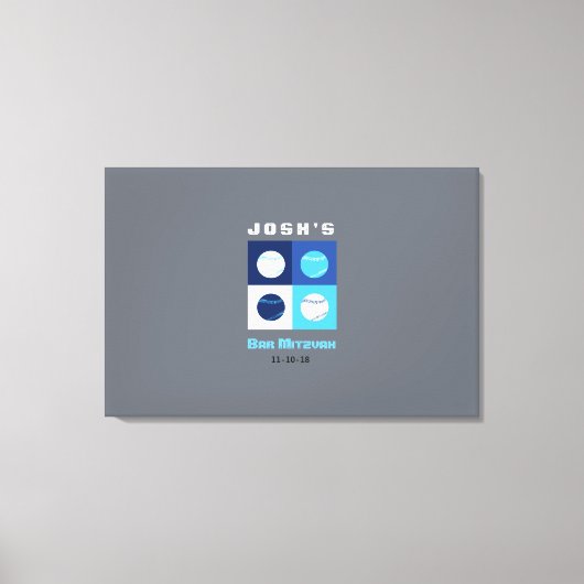 野球バーバルミツワーサインインボード キャンバスプリント (正面)