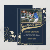 野球バー（ユダヤ教の）バル・ミツバーセーブ・ザ・デート セーブザデート (正面/裏面)