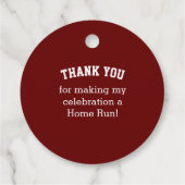 野球バー(ユダヤ教の)バル・ミツバーレッドブルーメッセージカード フェイバータグ (裏面)