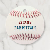 野球バー(ユダヤ教の)バル・ミツバーレッドブルーメッセージカード フェイバータグ (正面)