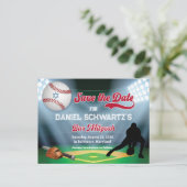 野球バー(ユダヤ教の)バル・ミツバー日付はがきを保存 ポストカード (スタンド正面)