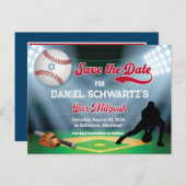 野球バー(ユダヤ教の)バル・ミツバー日付はがきを保存 ポストカード (正面/裏面)