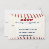 野球バー(ユダヤ教の)バル・ミツバーRSVPカード 出欠カード (正面)