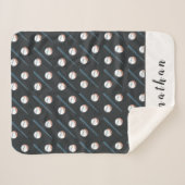 野球パタン競技パーソナライズされた名 シェルパブランケット (正面(横))