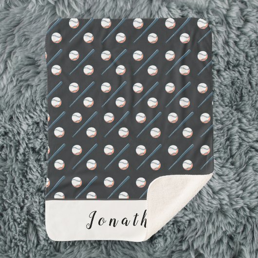 野球パタン競技パーソナライズされた名 シェルパブランケット