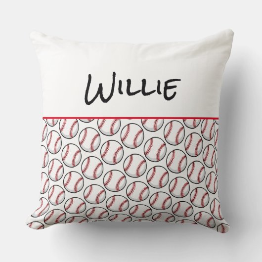 野球パターンプレーヤー名スポーツアップルパイThro クッション (正面)