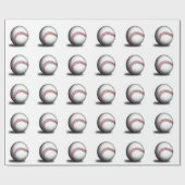 野球パターン包装紙 ラッピングペーパー (フラット)