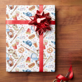 野球パターン誕生日ラッピング紙 ラッピングペーパー