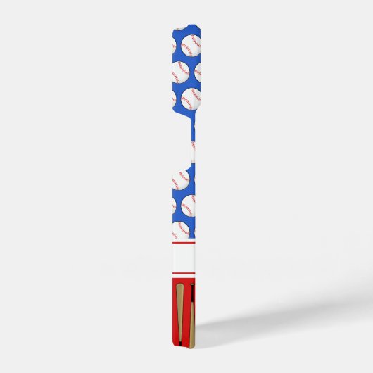 野球パターン(の模様が)ある名前をカスタムする赤 iPhoneケース (右側面)