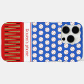 野球パターン（の模様が）ある名前をカスタムする Case-Mate iPhoneケース (裏面 (横))