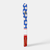 野球パターン(の模様が)ある名前をカスタムする iPhoneケース (左側面)