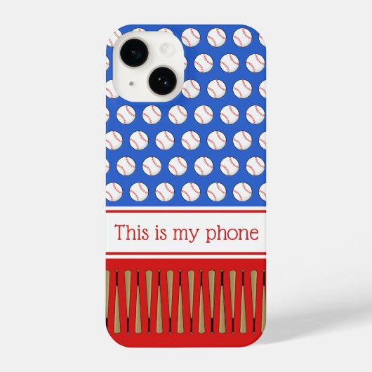 野球パターン（の模様が）ある名前をカスタムする iPhoneケース (裏面)