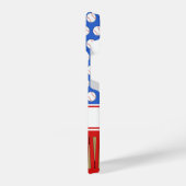 野球パターン（の模様が）ある名前をカスタムする iPhoneケース (左側面)