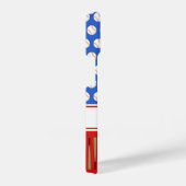 野球パターン（の模様が）ある名前をカスタムする iPhoneケース (右側面)