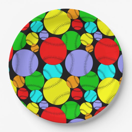 野球パターン ペーパープレート (正面)