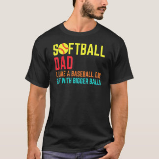 野球パパのように大きなBのソフトボールパパ Tシャツ