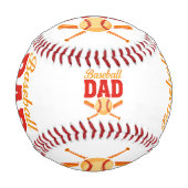 野球パパデザイン – 父親への誇りを持った贈り物 野球ボール (裏面)