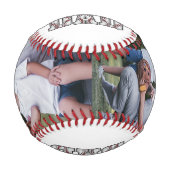 野球パパレッド名前をカスタムするモダン2写真 野球ボール (正面)