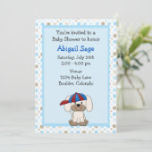 野球パピー男の赤ちゃんシャワー招待状 招待状 (スタンド正面)