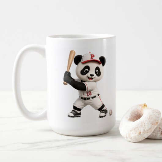 野球パンダ コーヒーマグカップ (ドーナツ)