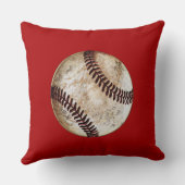 野球パーソナライズされたがテキストと色を枕に クッション (裏面)