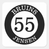 野球パーソナライズされたこうもりノブデカール スクエアシール (正面)