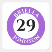 野球パーソナライズされたこうもりノブデカール スクエアシール (正面)